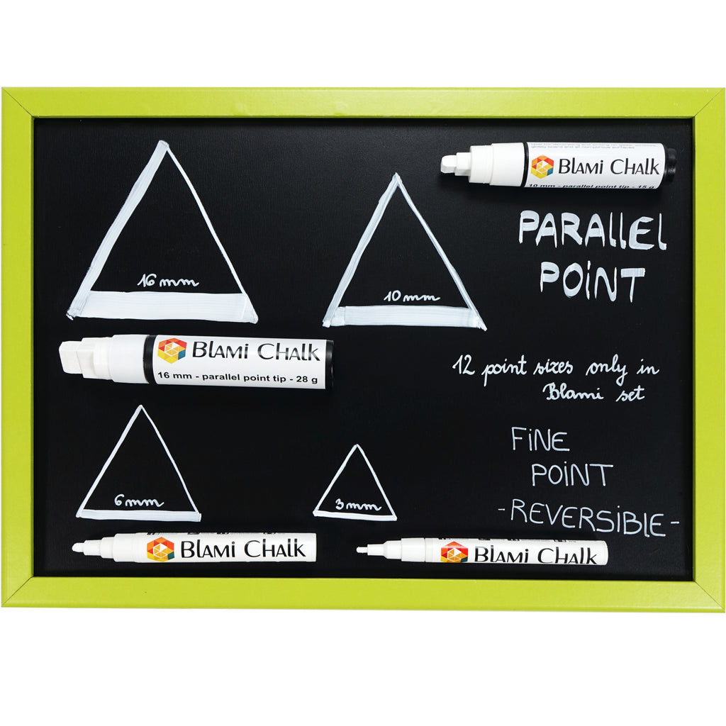Blami Arts 4 White Chalk Markers with 16mm and 10mm JUMBO Tips and 6mm –  Blami Arts Store